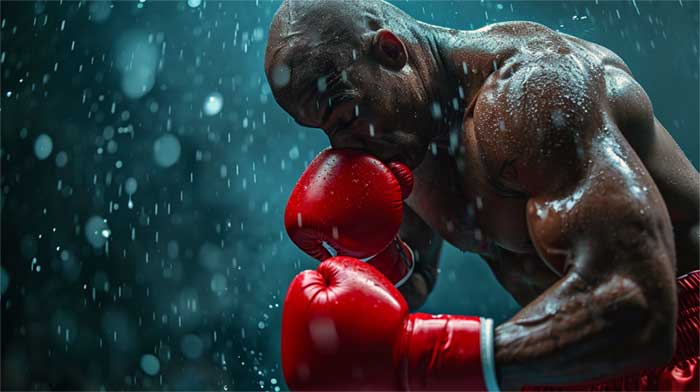 Boxing-KZ боксёр на поединке