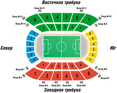 План-схема стадиона Кубань